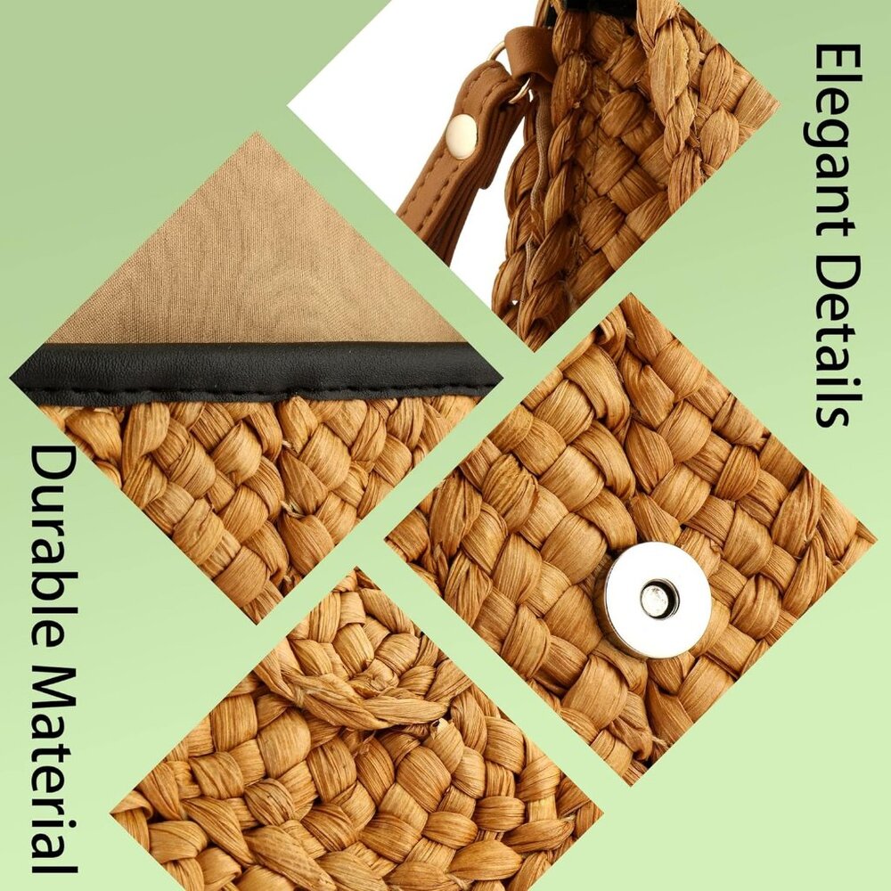 Straw Clutch Purses for Women Woven Straw Crossbody Bags Women's Crossbody Handb - Picture 5 of 7